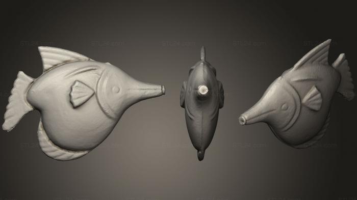 Статуэтки животных (Сканирование рыбы 4, STKJ_0954) 3D модель для ЧПУ станка